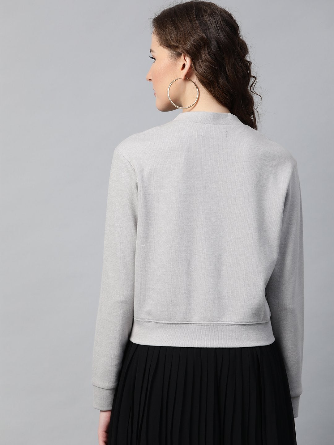 Women's Grey Front Button Cardigan