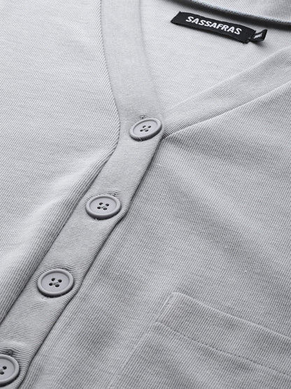 Women's Grey Front Button Cardigan