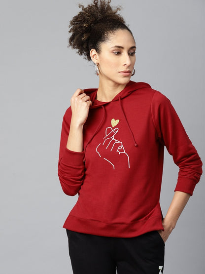 Women's Maroon Like-Me-Print Sweatshirt