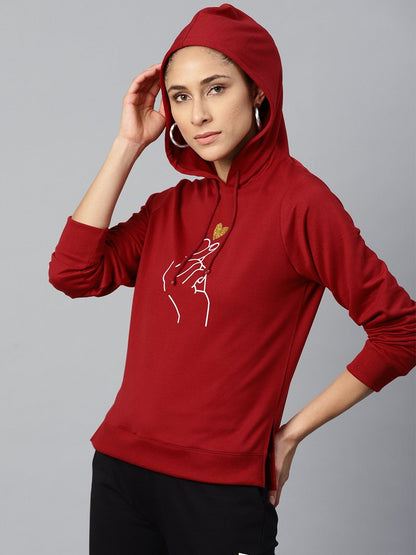 Women's Maroon Like-Me-Print Sweatshirt