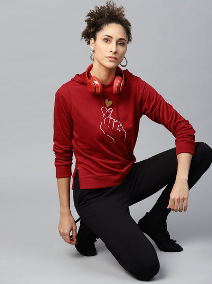 Women's Maroon Like-Me-Print Sweatshirt