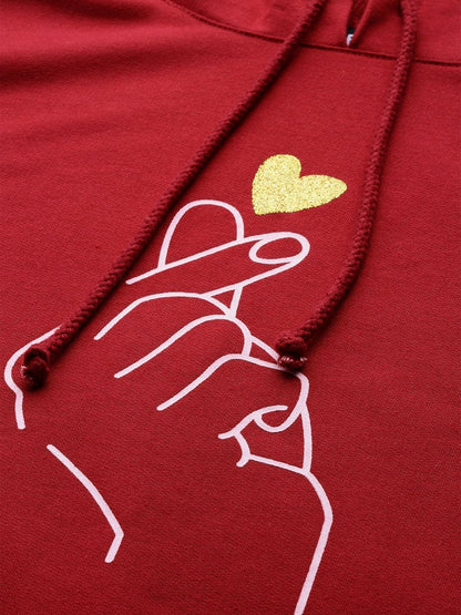 Women's Maroon Like-Me-Print Sweatshirt