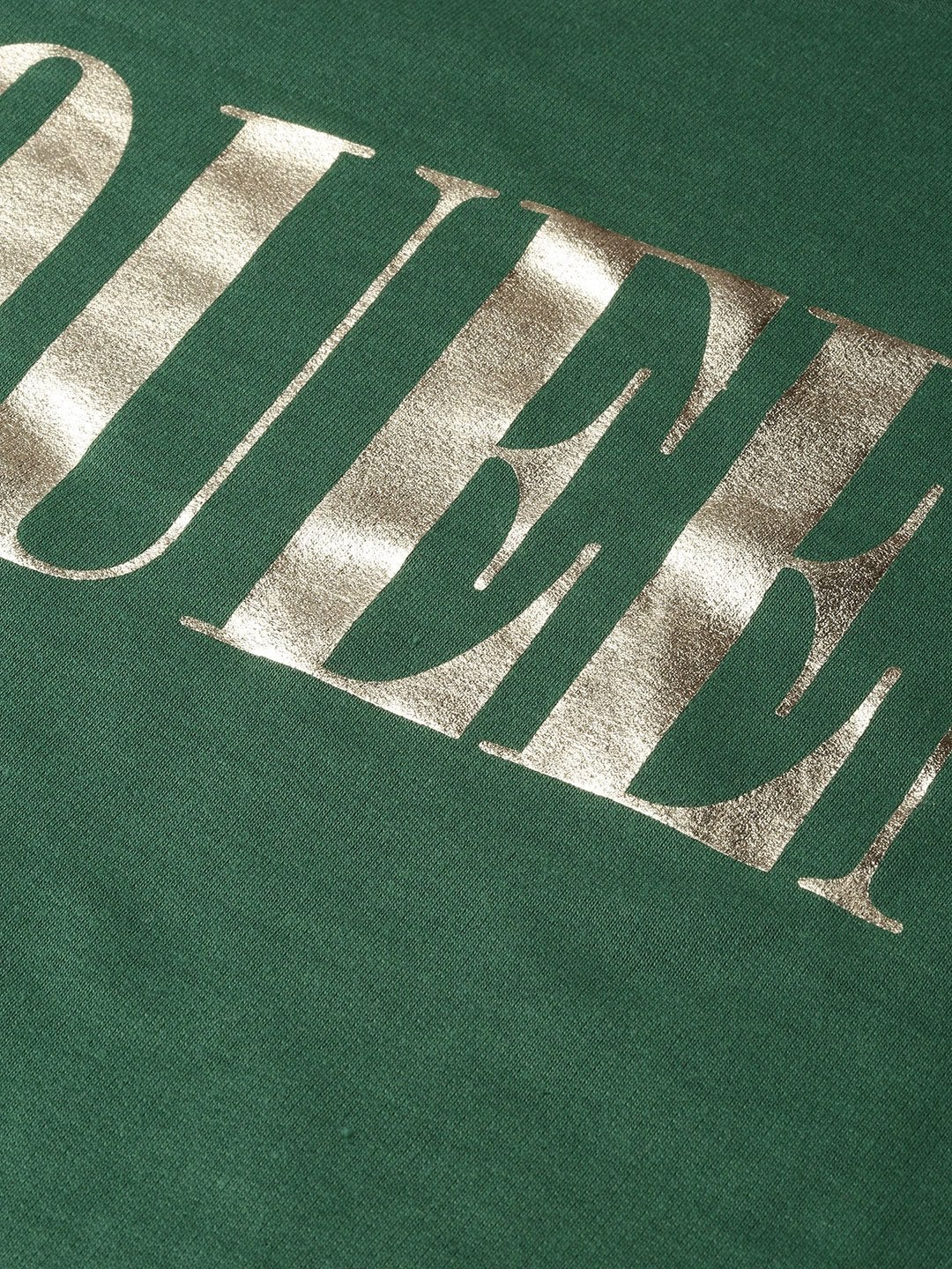 Women's Green Queen-Print Crop Sweatshirt