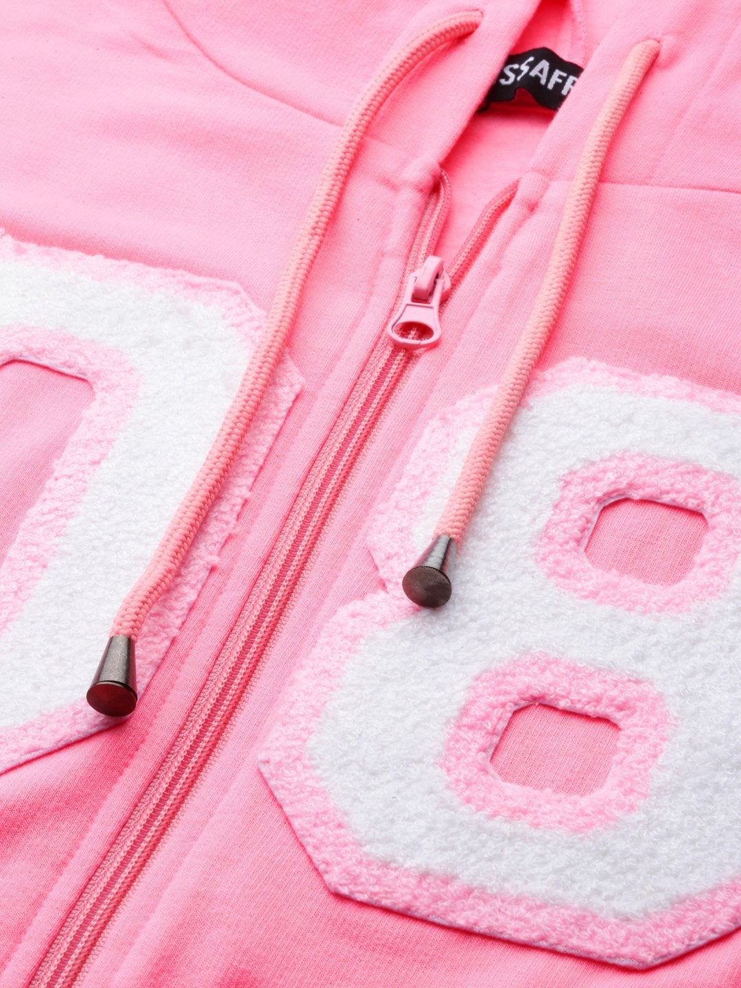 Women's Pink Fleece Zipper Hoodie Sweatshirt