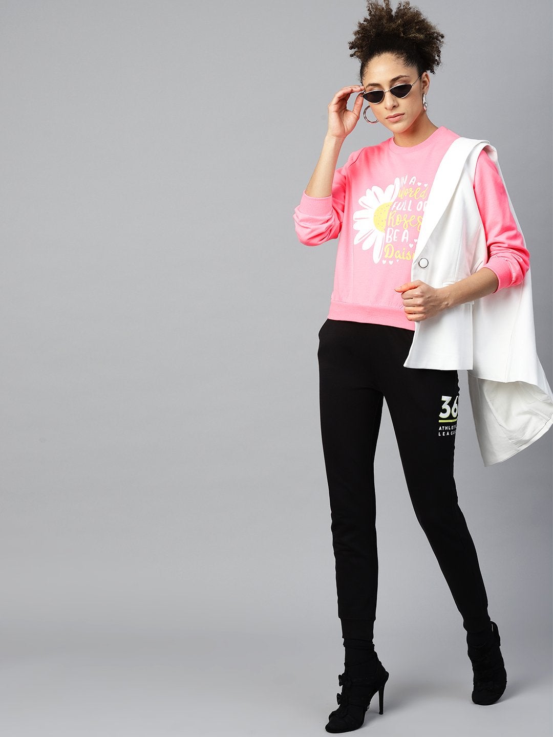 Women's Pink Floral Print Sweatshirt