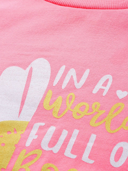 Women's Pink Floral Print Sweatshirt