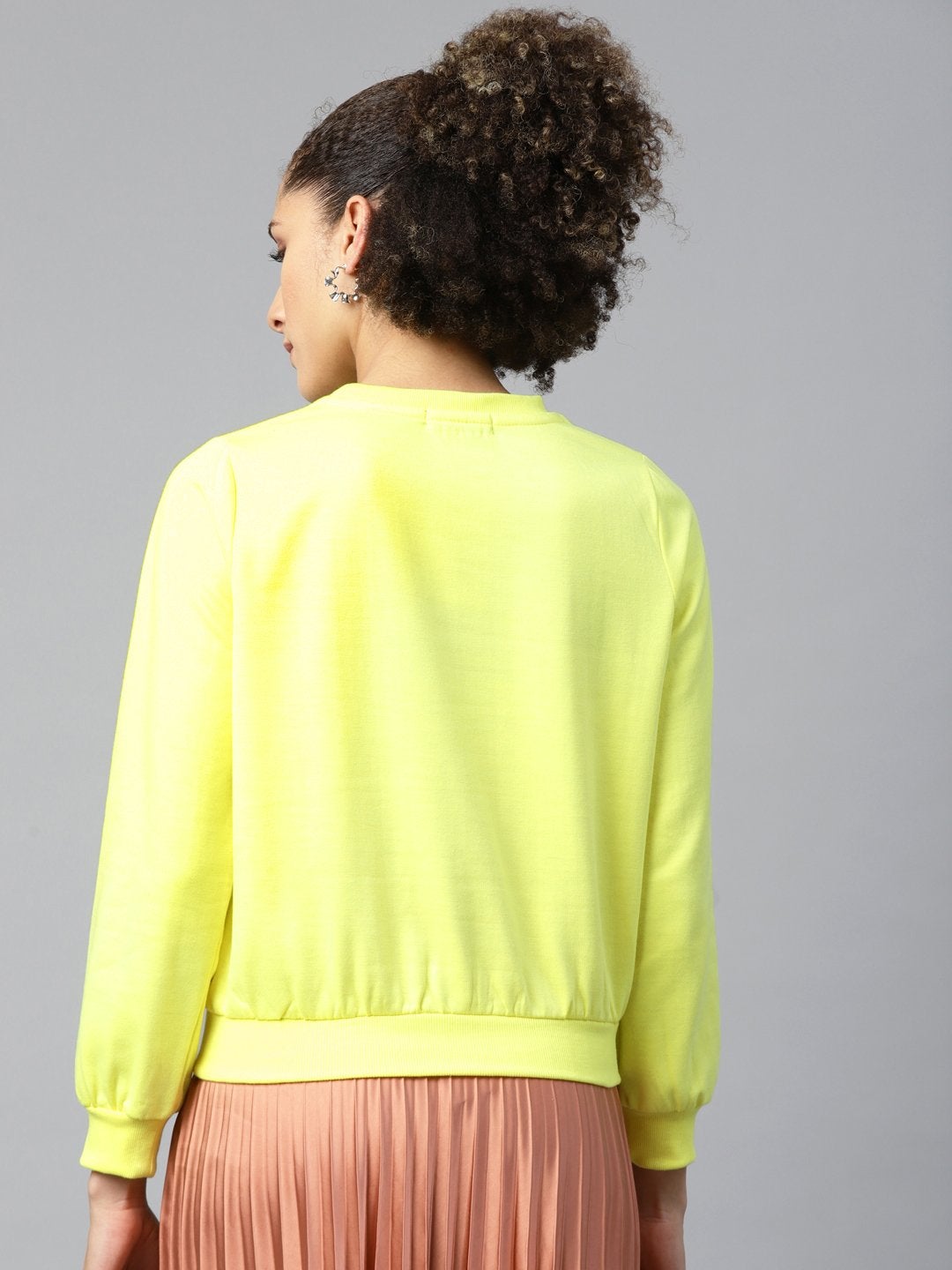 Women's Yellow Floral Print Sweatshirt