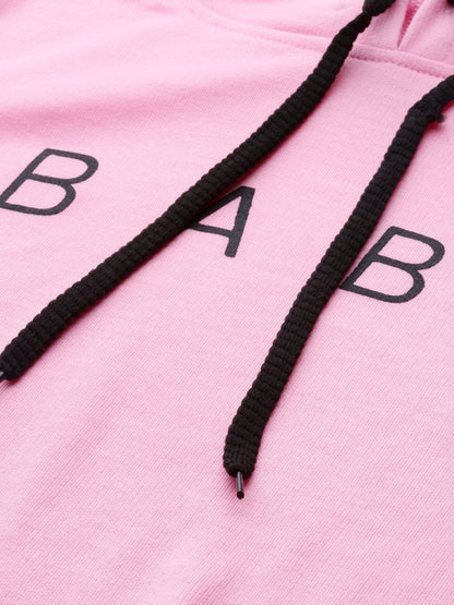 Women's Pink Baby-Print Crop Boxy Hoodie