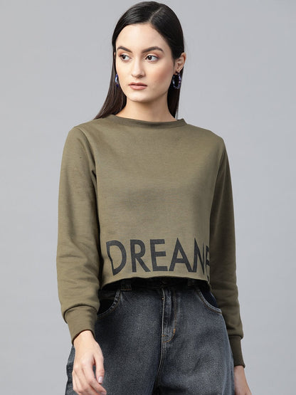 Women's Olive Dreamer Print Sweatshirt