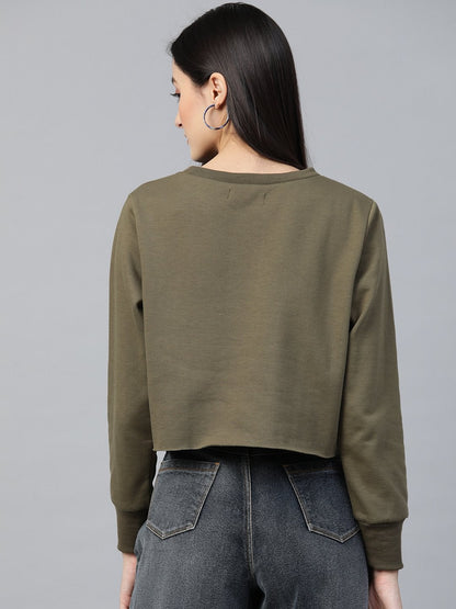 Women's Olive Dreamer Print Sweatshirt
