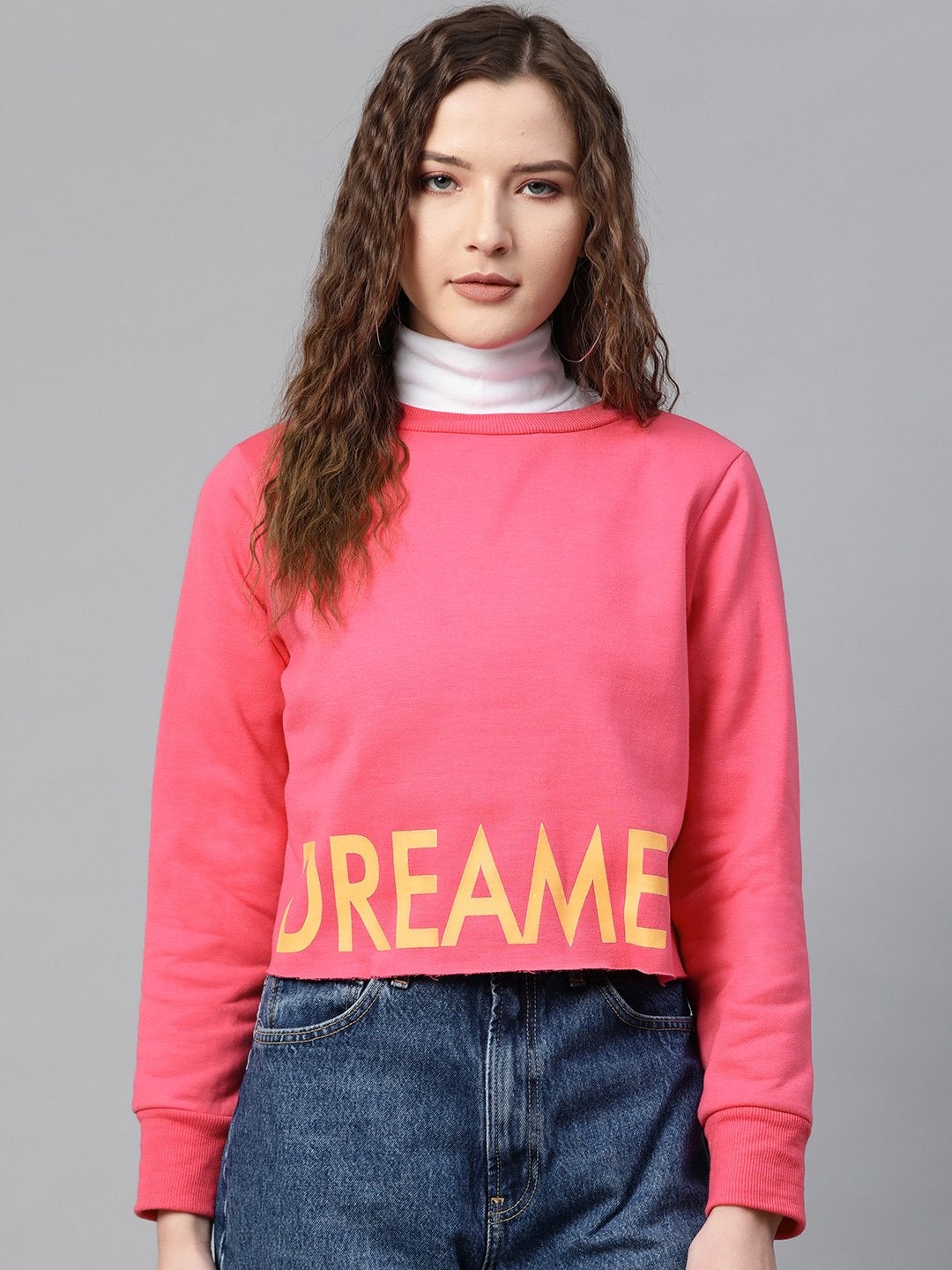 Women's Fuchsia Dreamer Print Sweatshirt