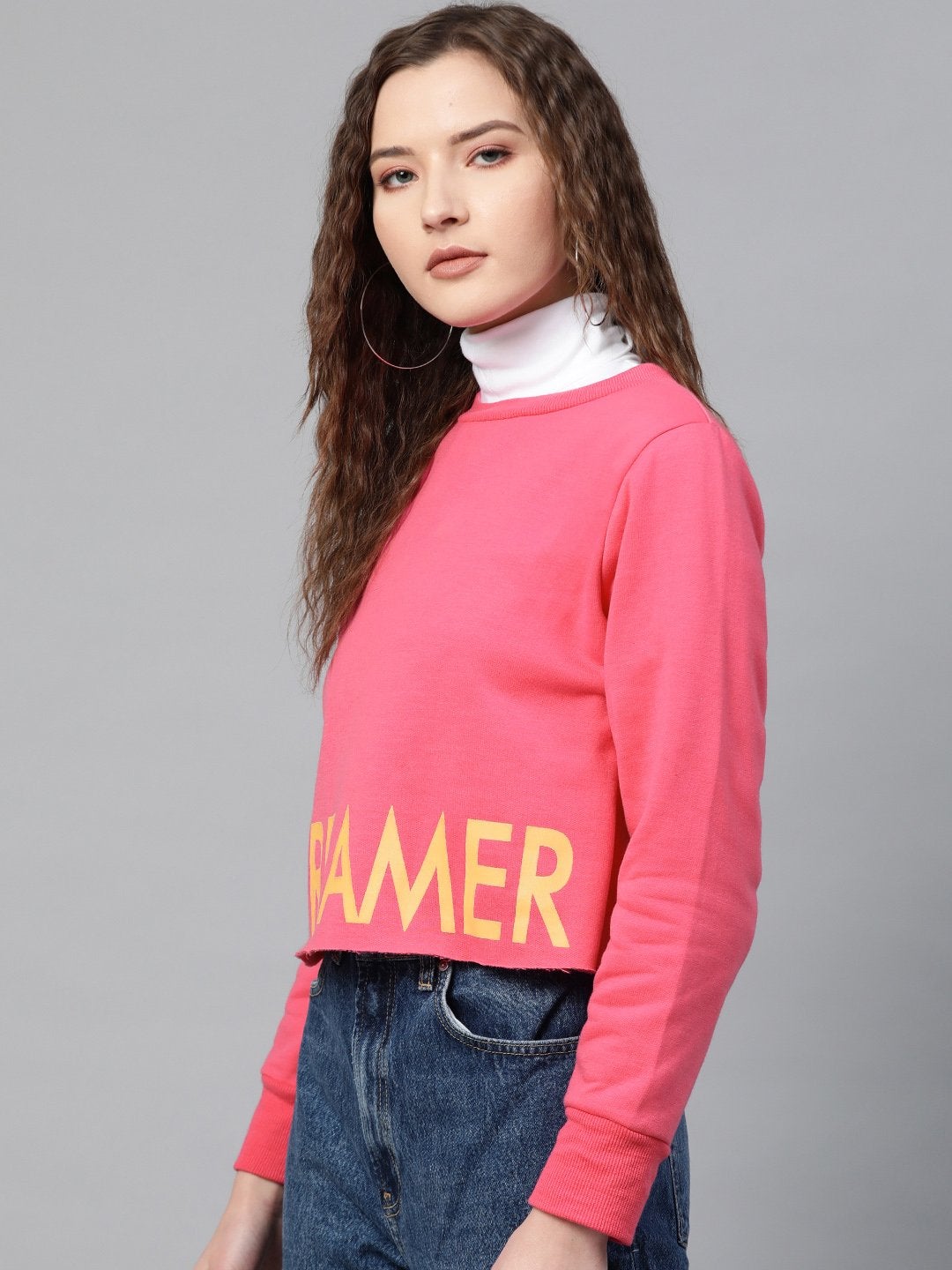 Women's Fuchsia Dreamer Print Sweatshirt