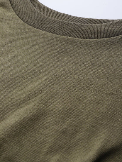 Women's Olive Crop Sweatshirt