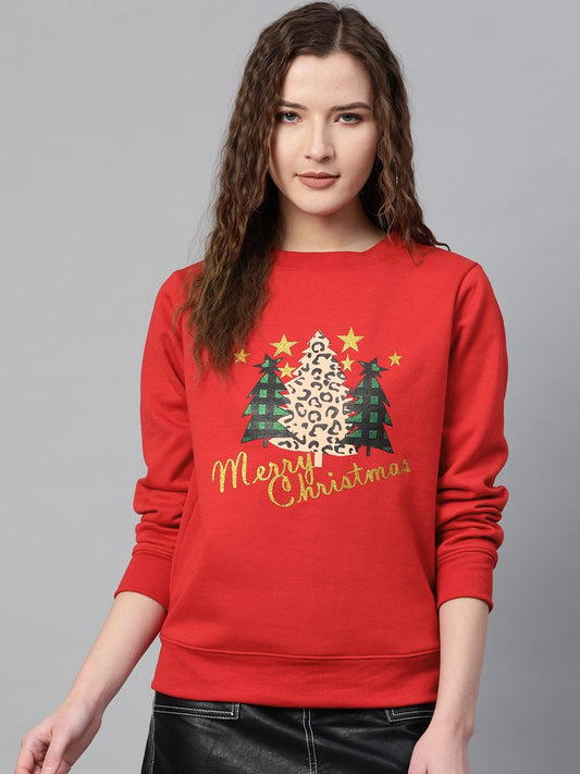 Women's Red Christmas Tree Sweatshirt