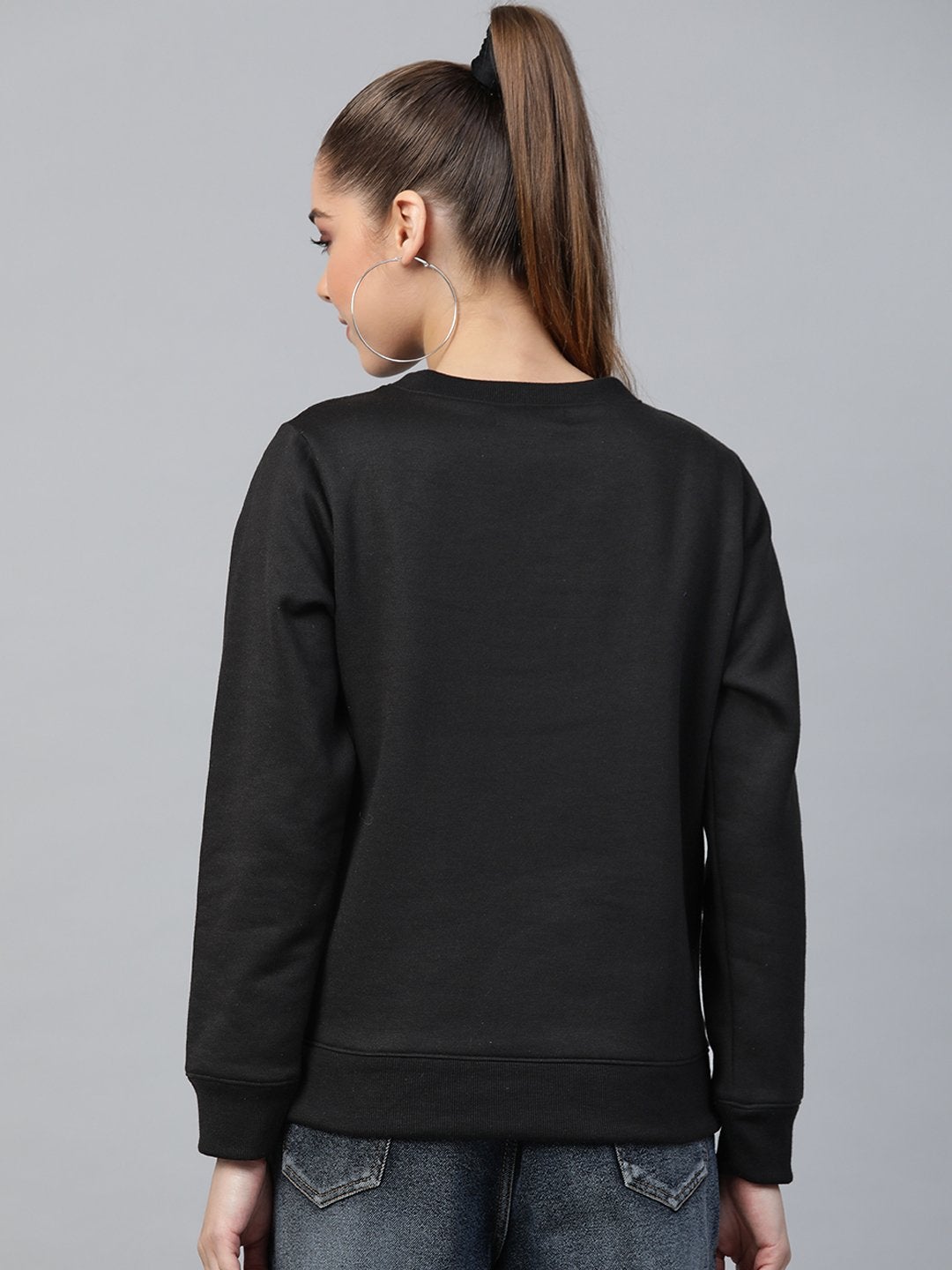 Women's Black Christmas Dog Print Sweatshirt