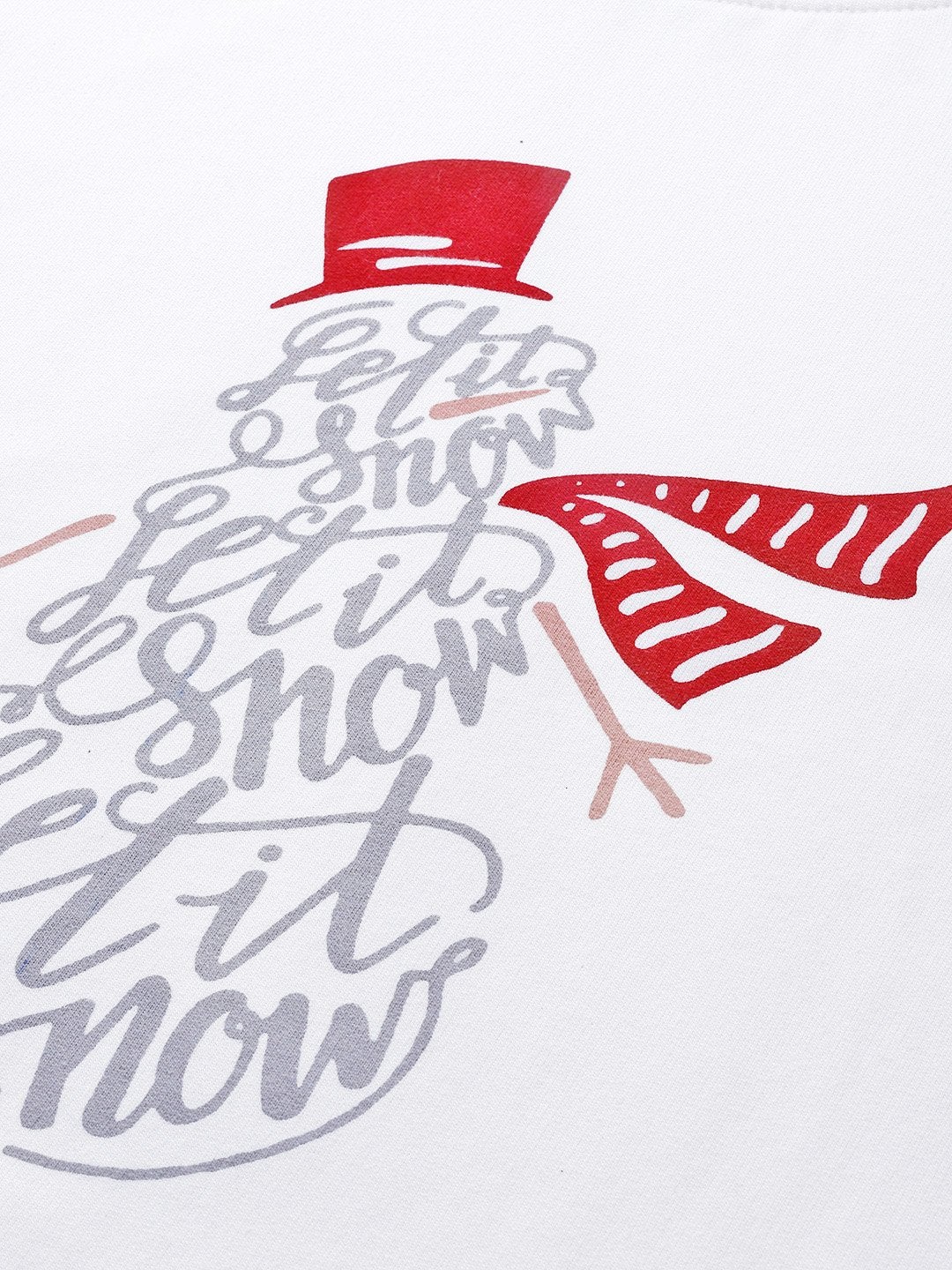 Women's White Let It Snow Print Sweatshirt