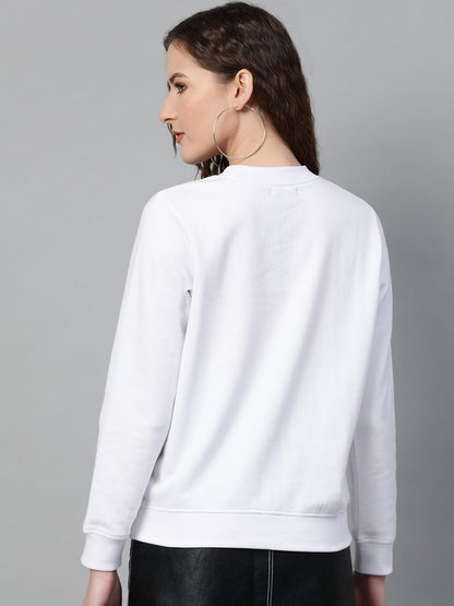 Women's White Merry Christmas Print Sweatshirt