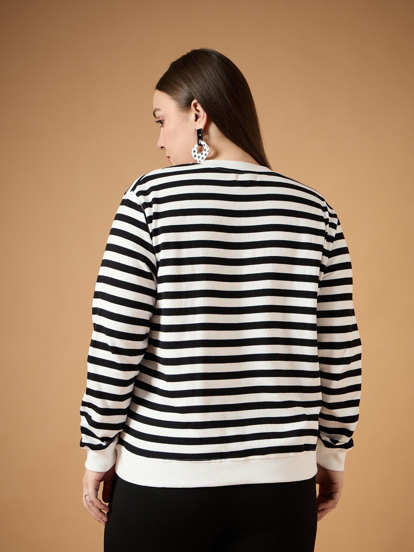 Women's Black Striped Sweater