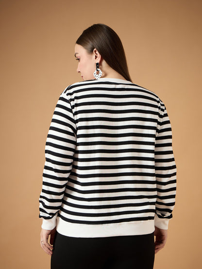 Women's Black Striped Sweater