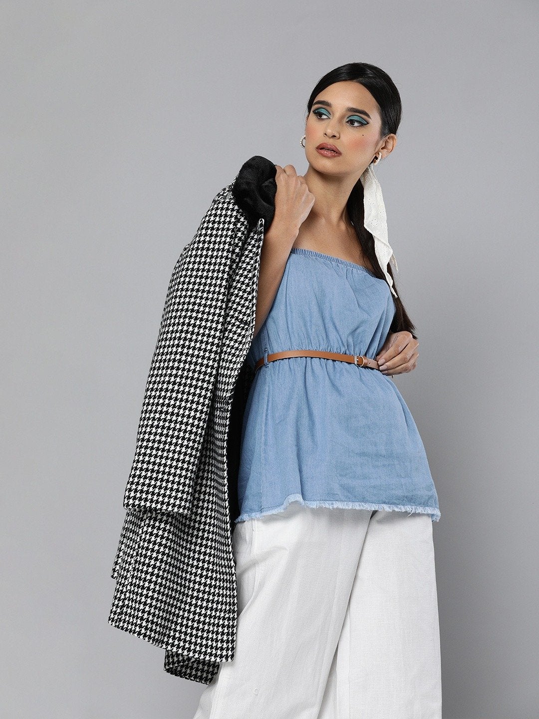 Women's Blue Denim Tube Top
