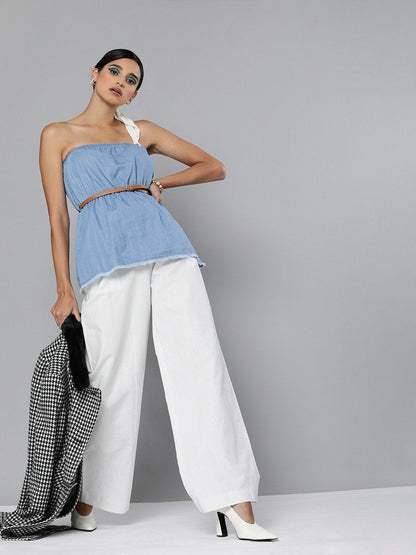Women's Blue Denim Tube Top