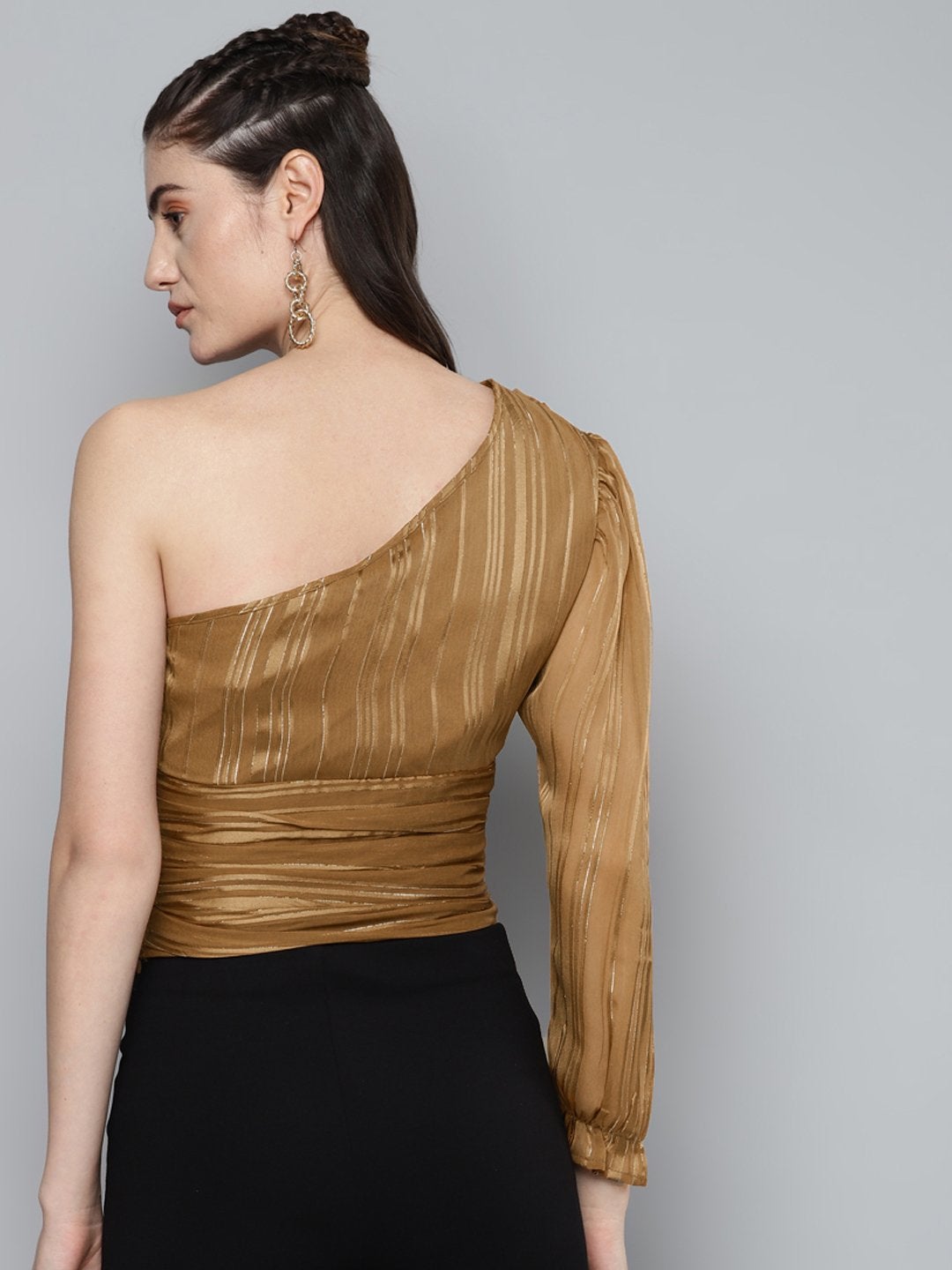 Women's Copper One Shoulder Top