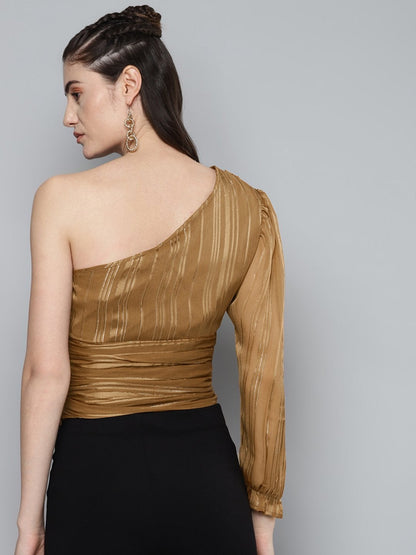 Women's Copper One Shoulder Top
