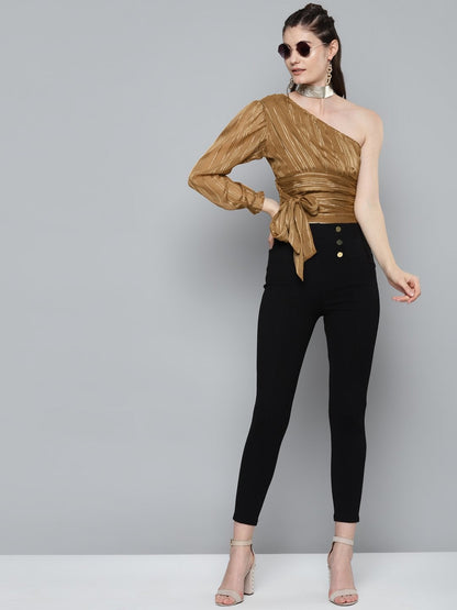 Women's Copper One Shoulder Top