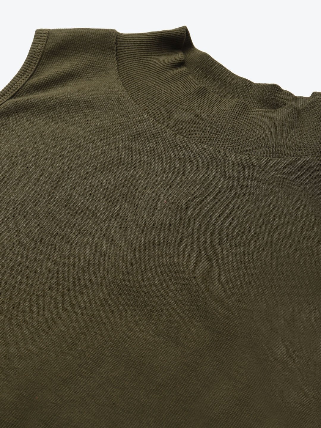 Women's Olive High Neck Crop Top