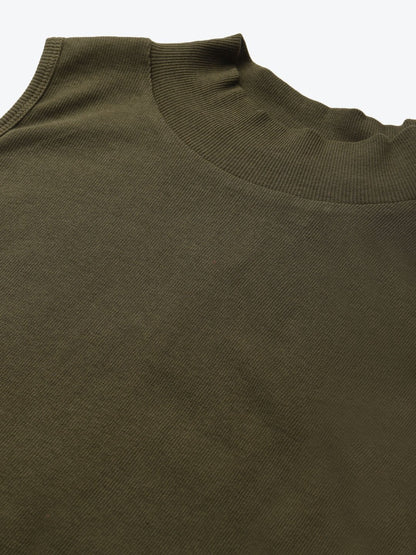 Women's Olive High Neck Crop Top