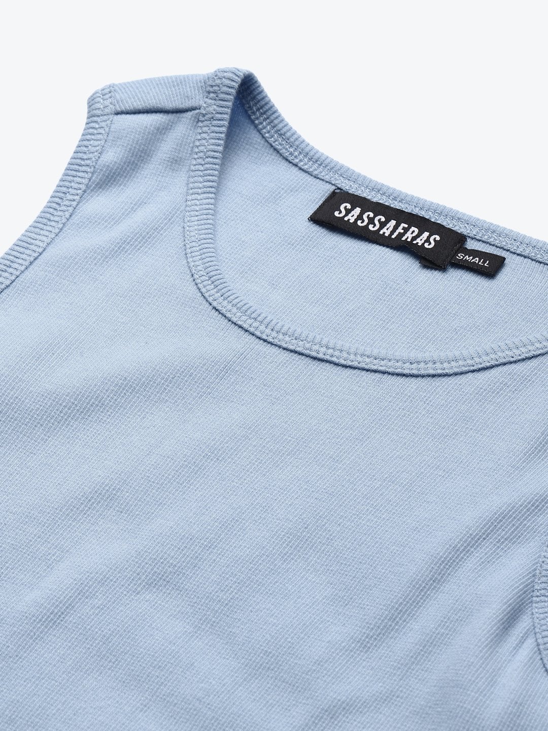 Women's Blue Box Back Crop Top