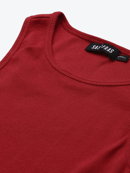 Women's Red Box Back Crop Top