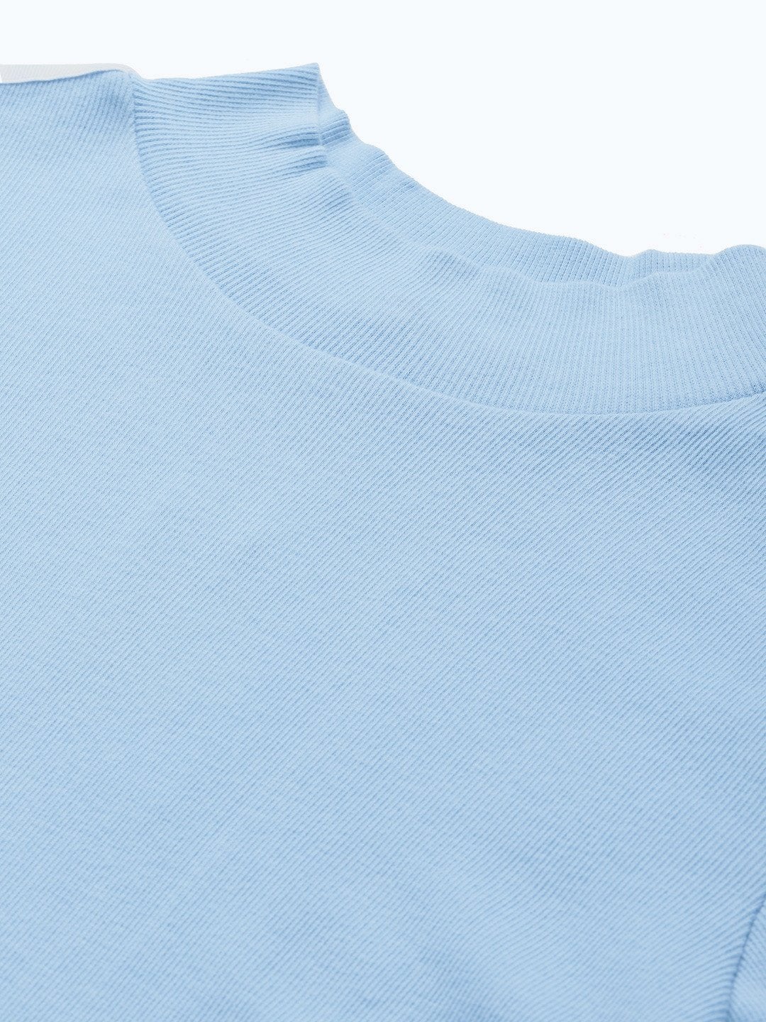 Women's Blue Tape Detail At Sleeve Top