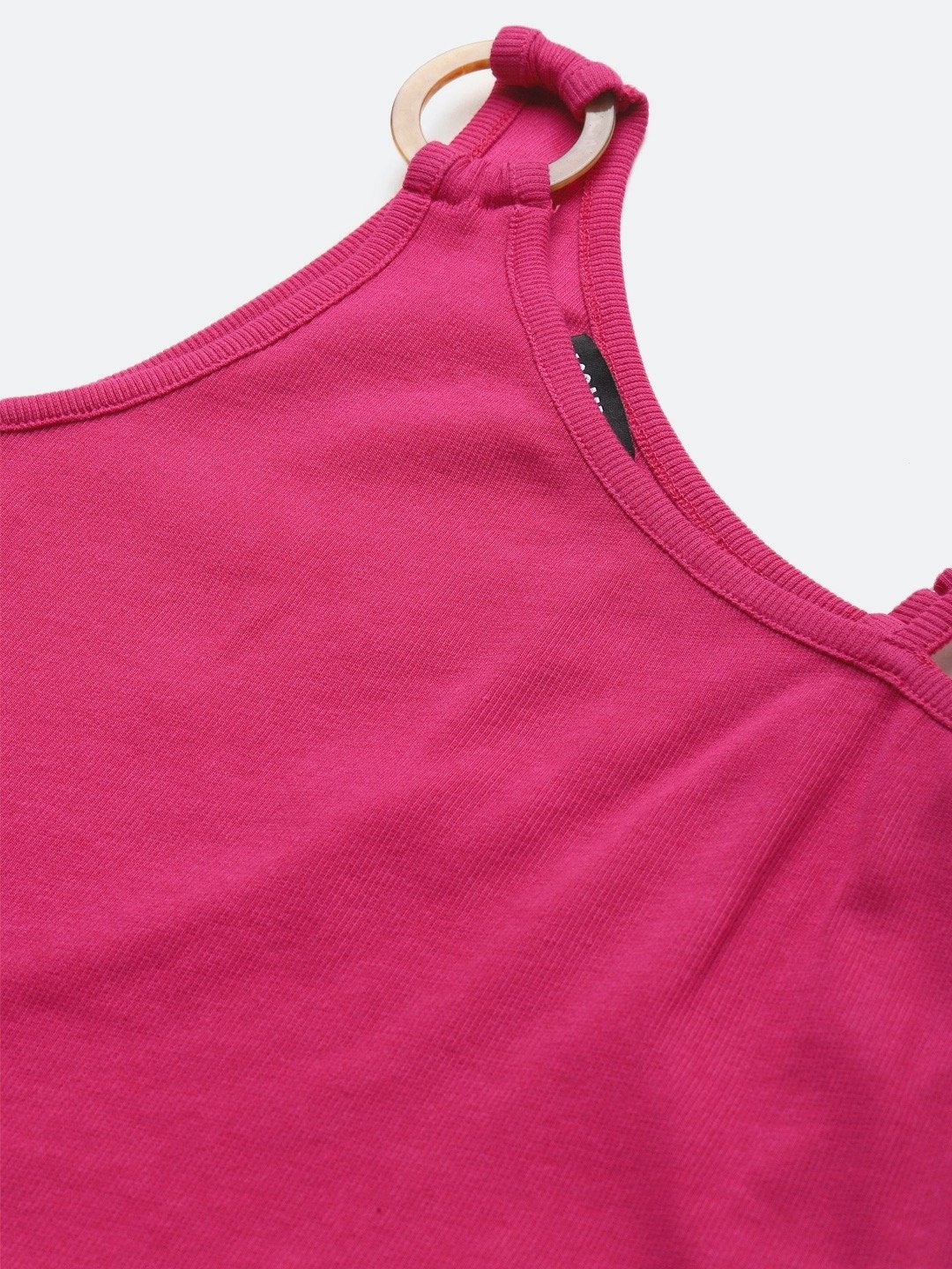 Women's Fuchsia One Shoulder Strappy Top