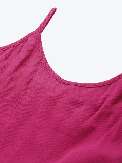 Women's Fuchsia Strappy Crop Top