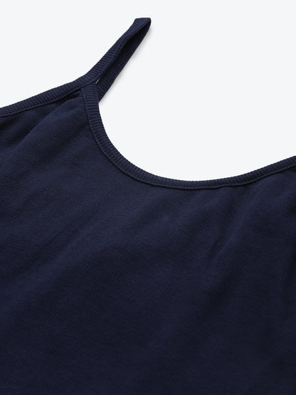 Women's Navy Strappy Crop Top