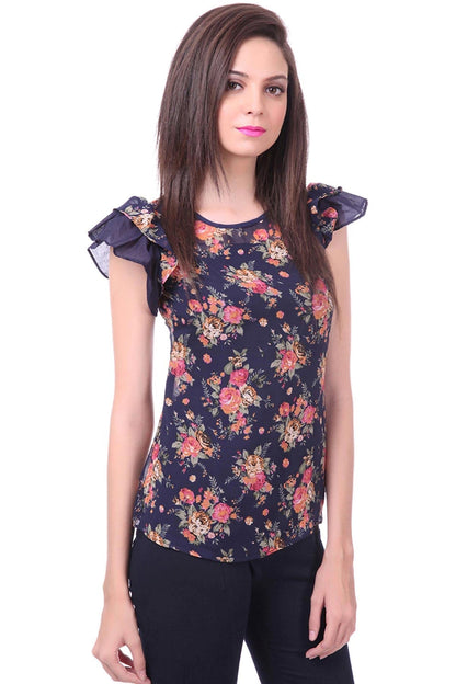 Women's Angel Sleeves Floral Top