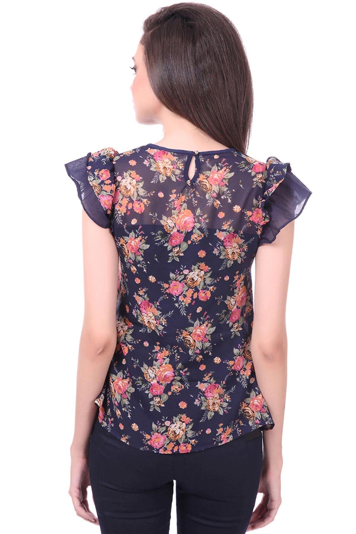 Women's Angel Sleeves Floral Top