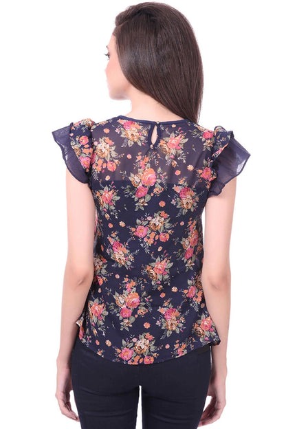 Women's Angel Sleeves Floral Top
