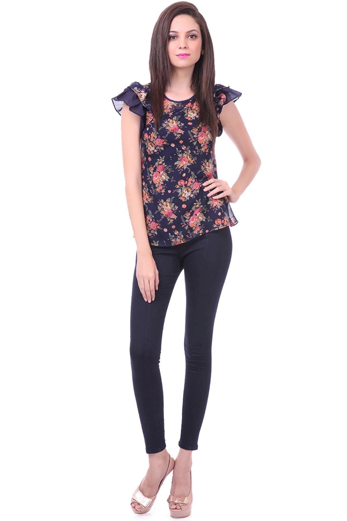 Women's Angel Sleeves Floral Top