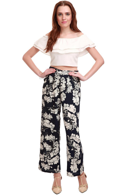Women's Ivory Frill Crop Top