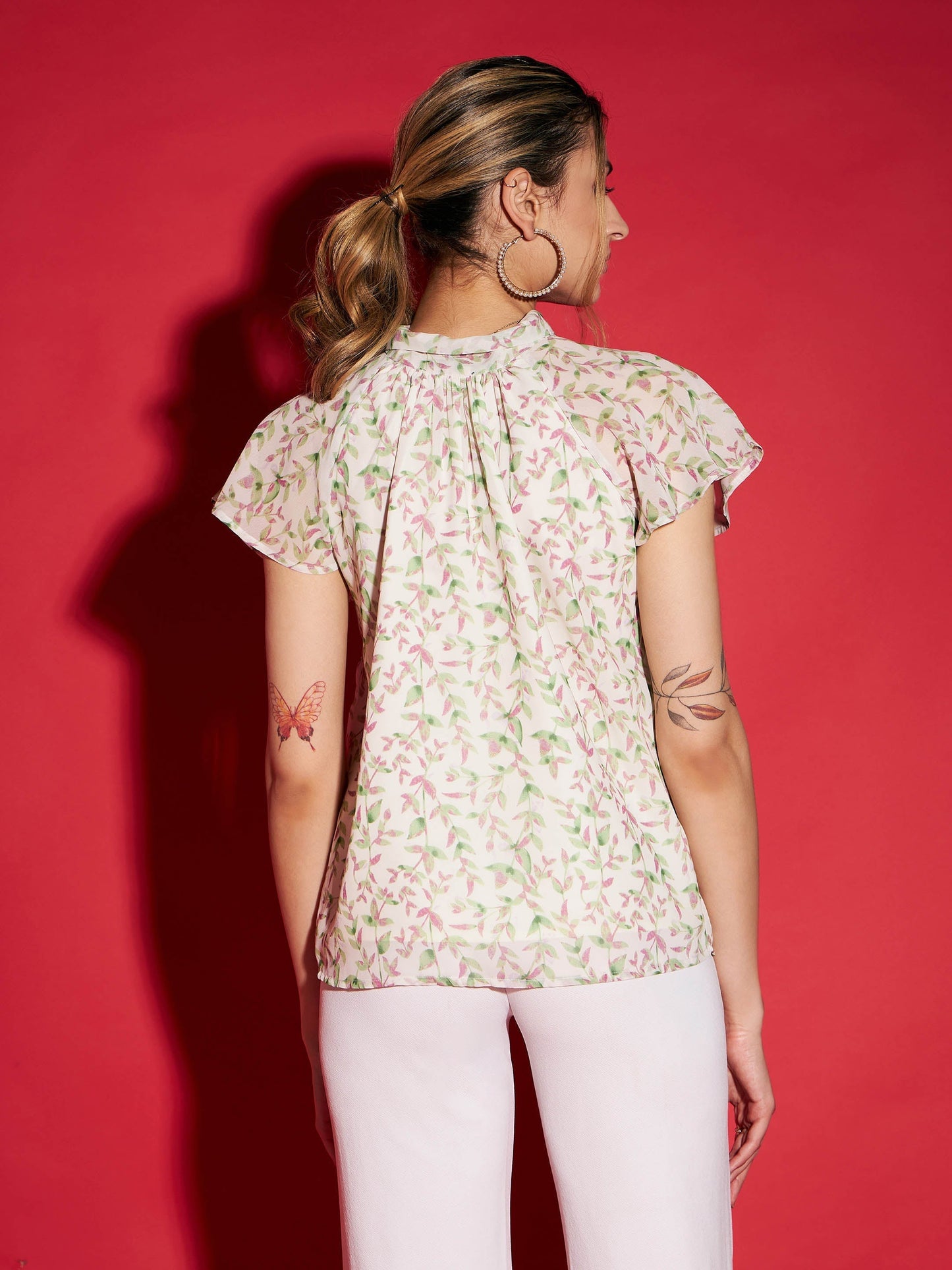 Women's Lavender Back Tie Detail Top