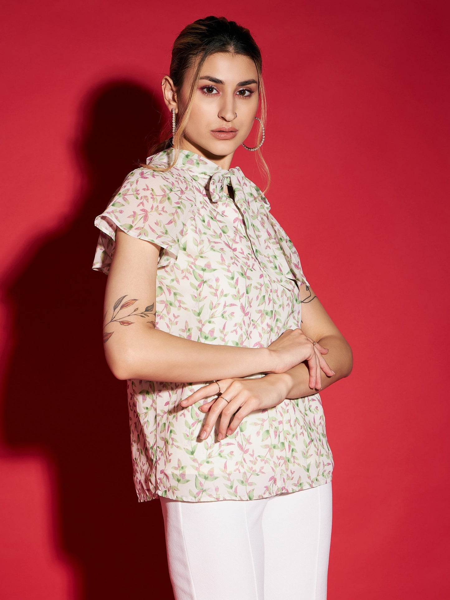 Women's Lavender Back Tie Detail Top