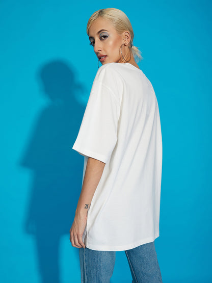 Women's White XOXO Oversized T-Shirt