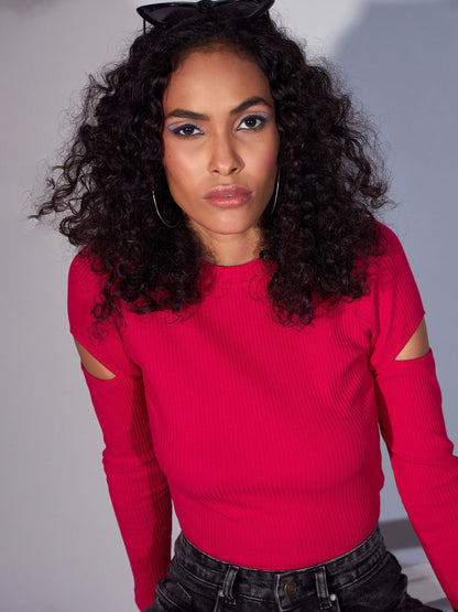 Women's Pink Rib Top
