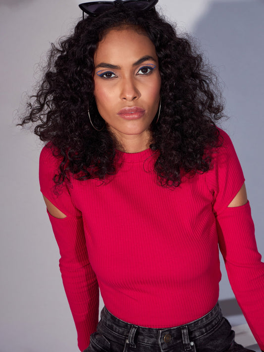 Women's Pink Rib Top