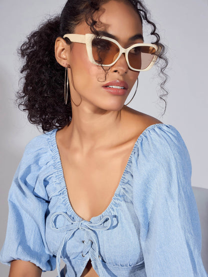 Women's Blue Crop Top
