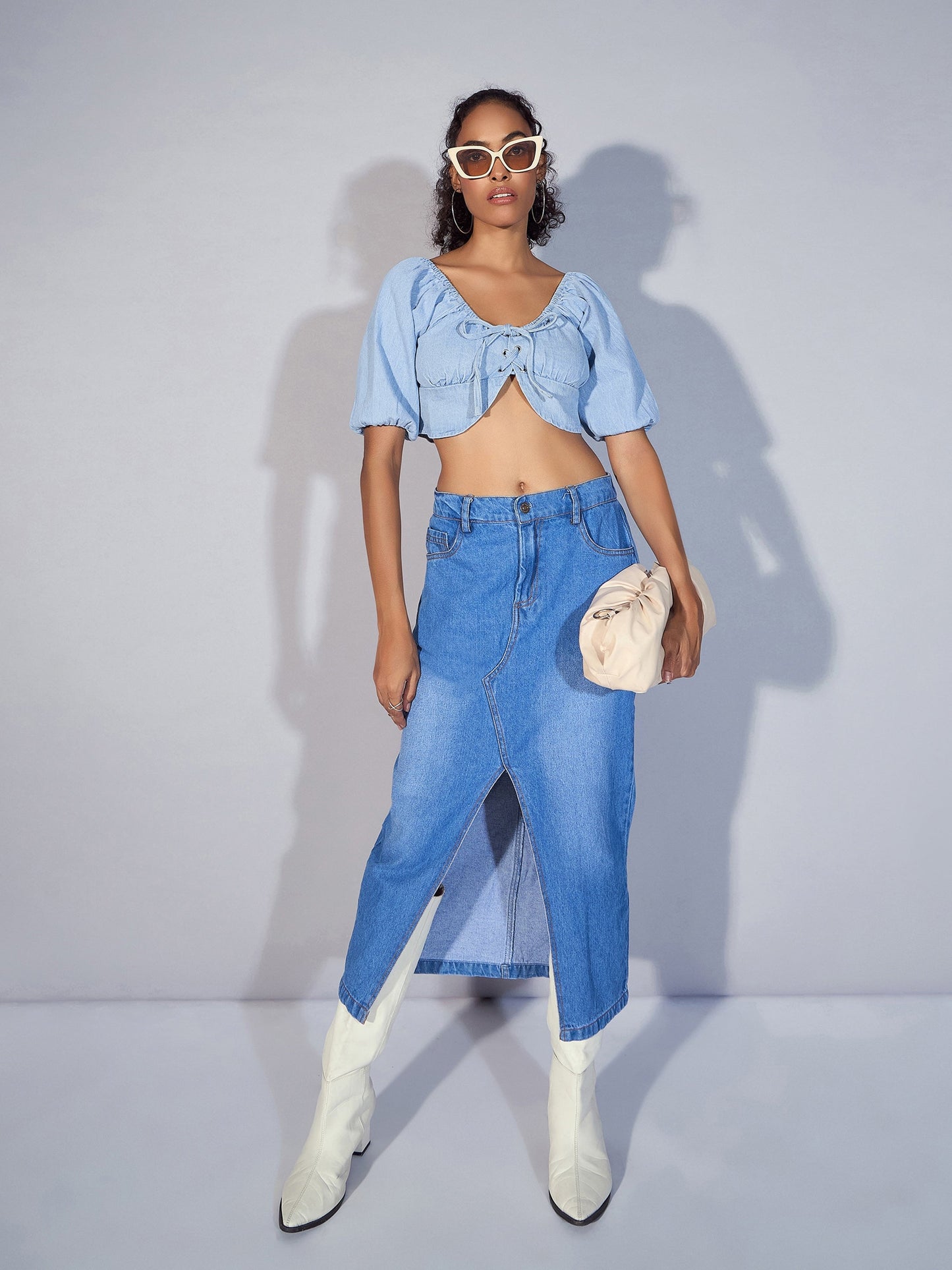 Women's Blue Crop Top