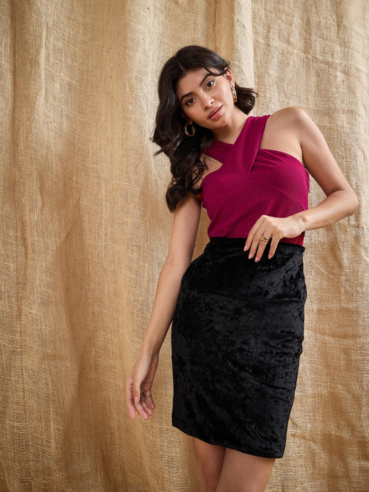 Women's Red Solid Top