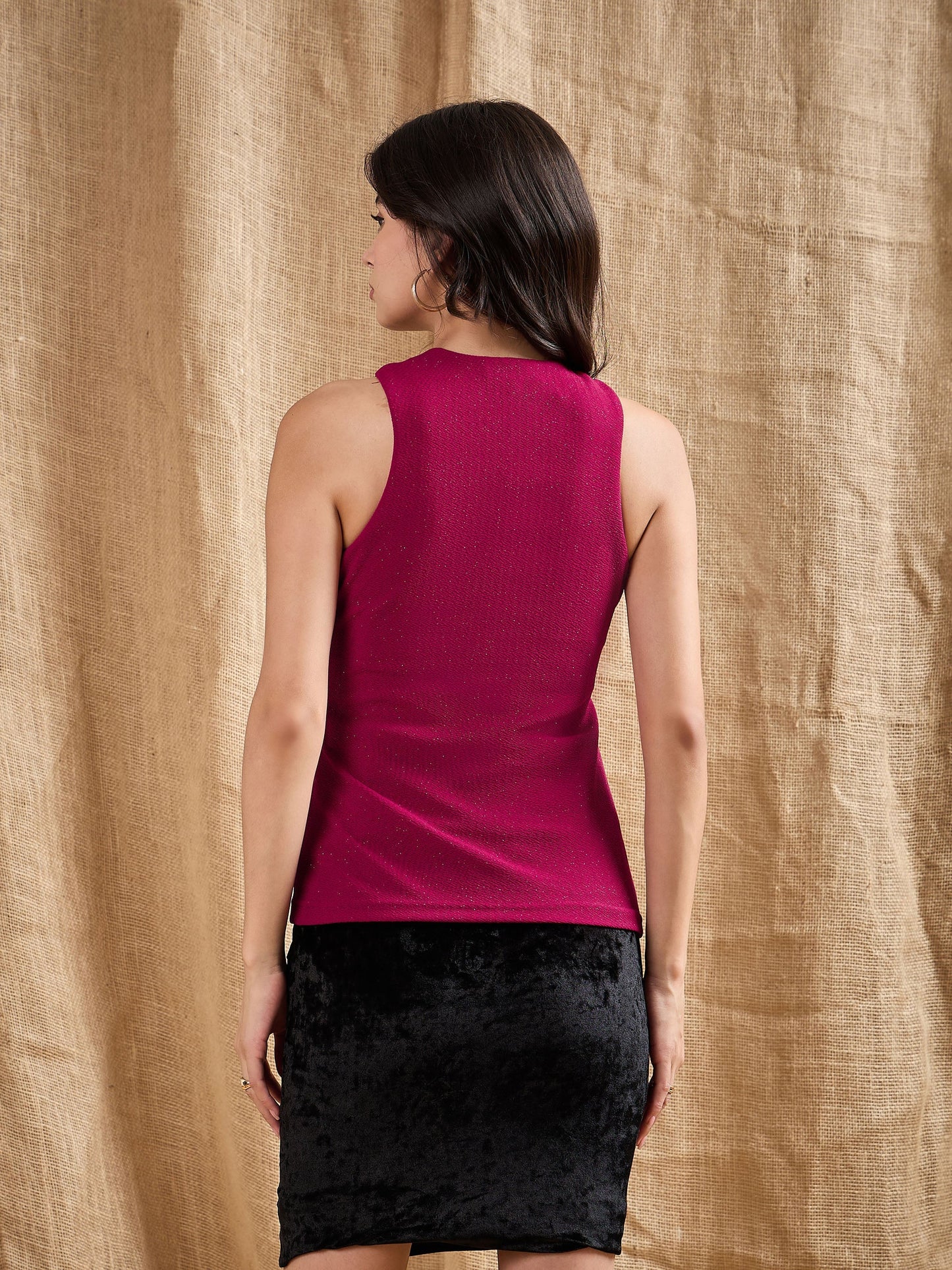 Women's Red Solid Top